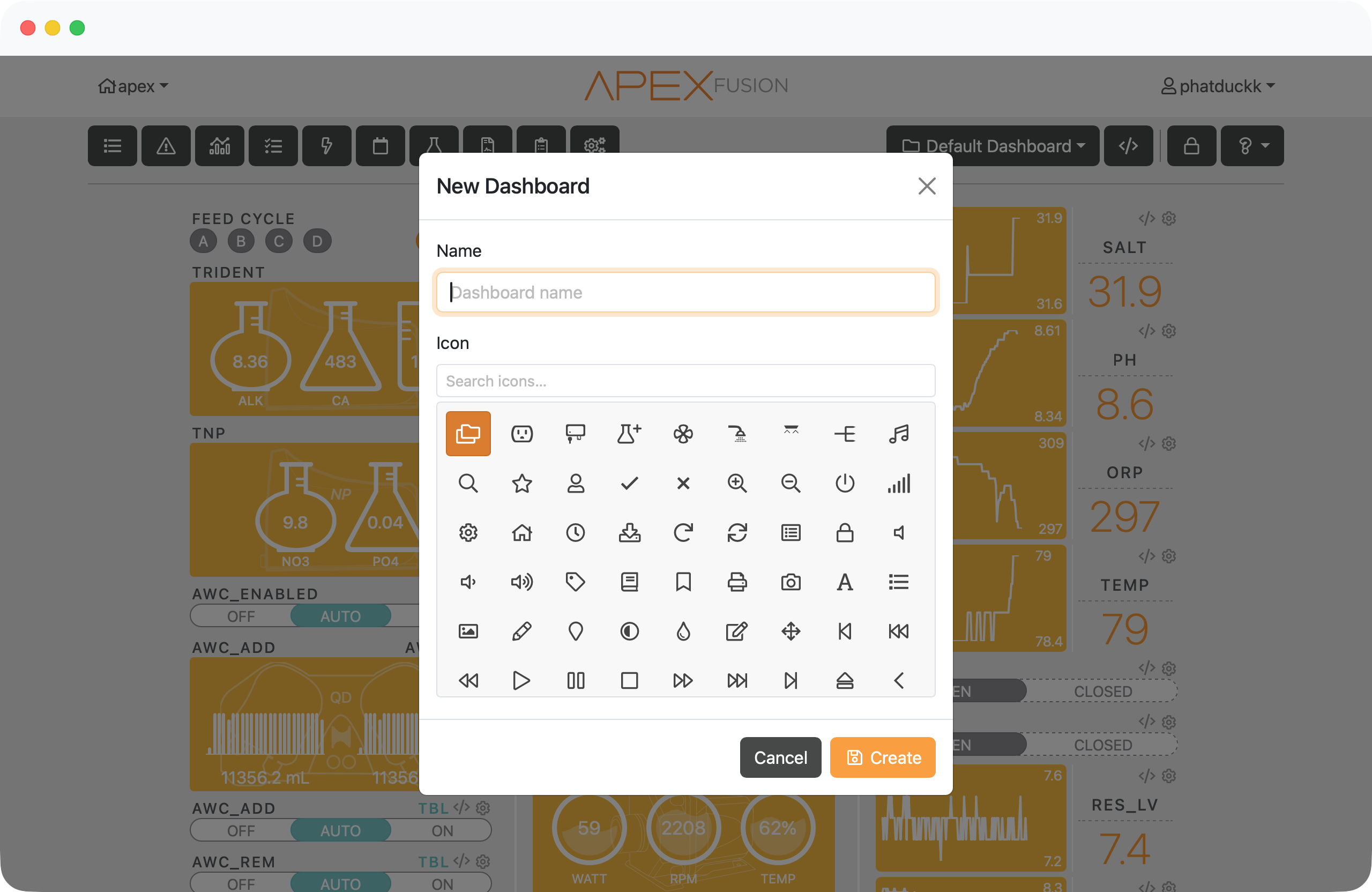 Create a new dashboard