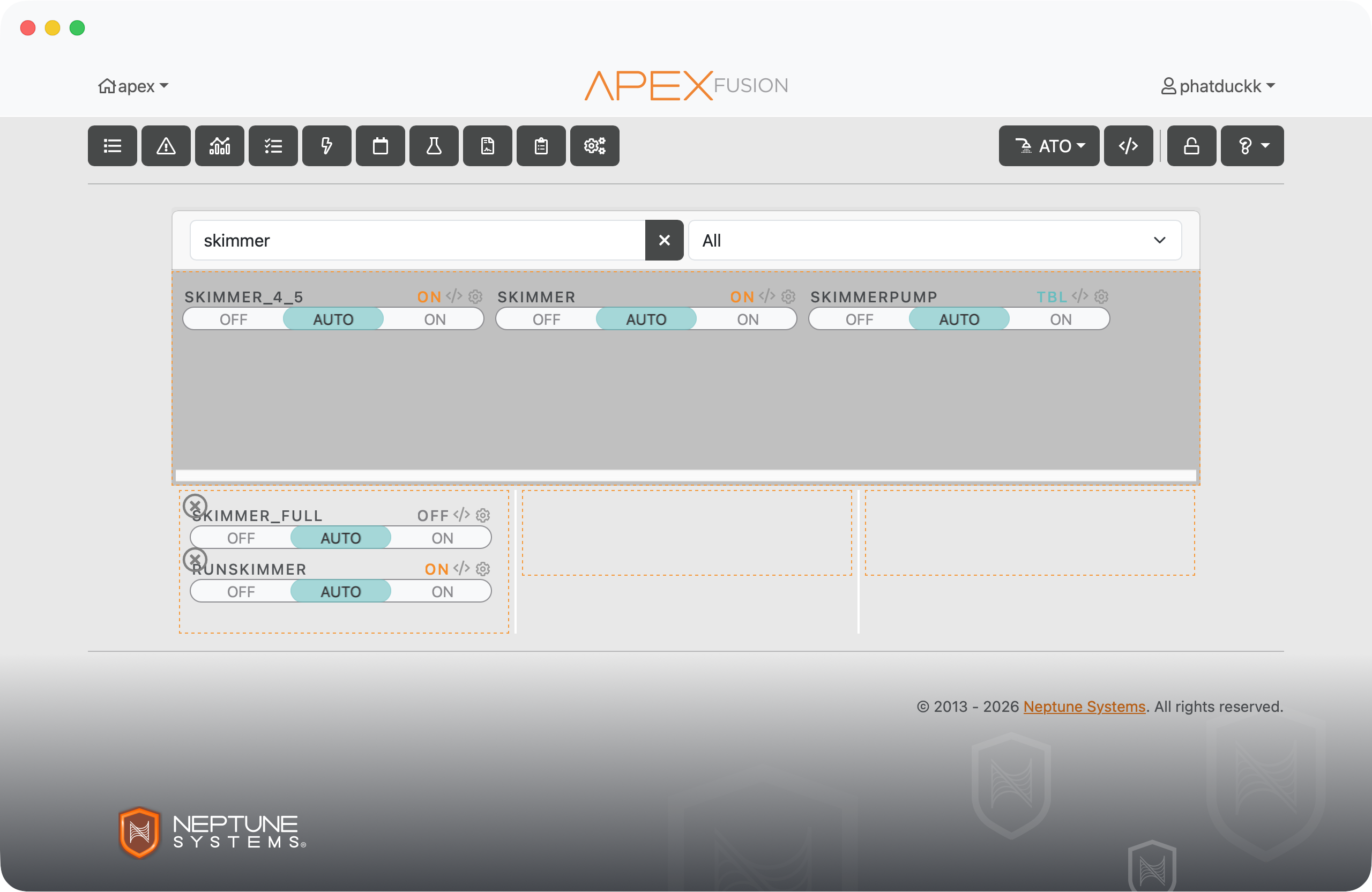 Widget drawer keyword search