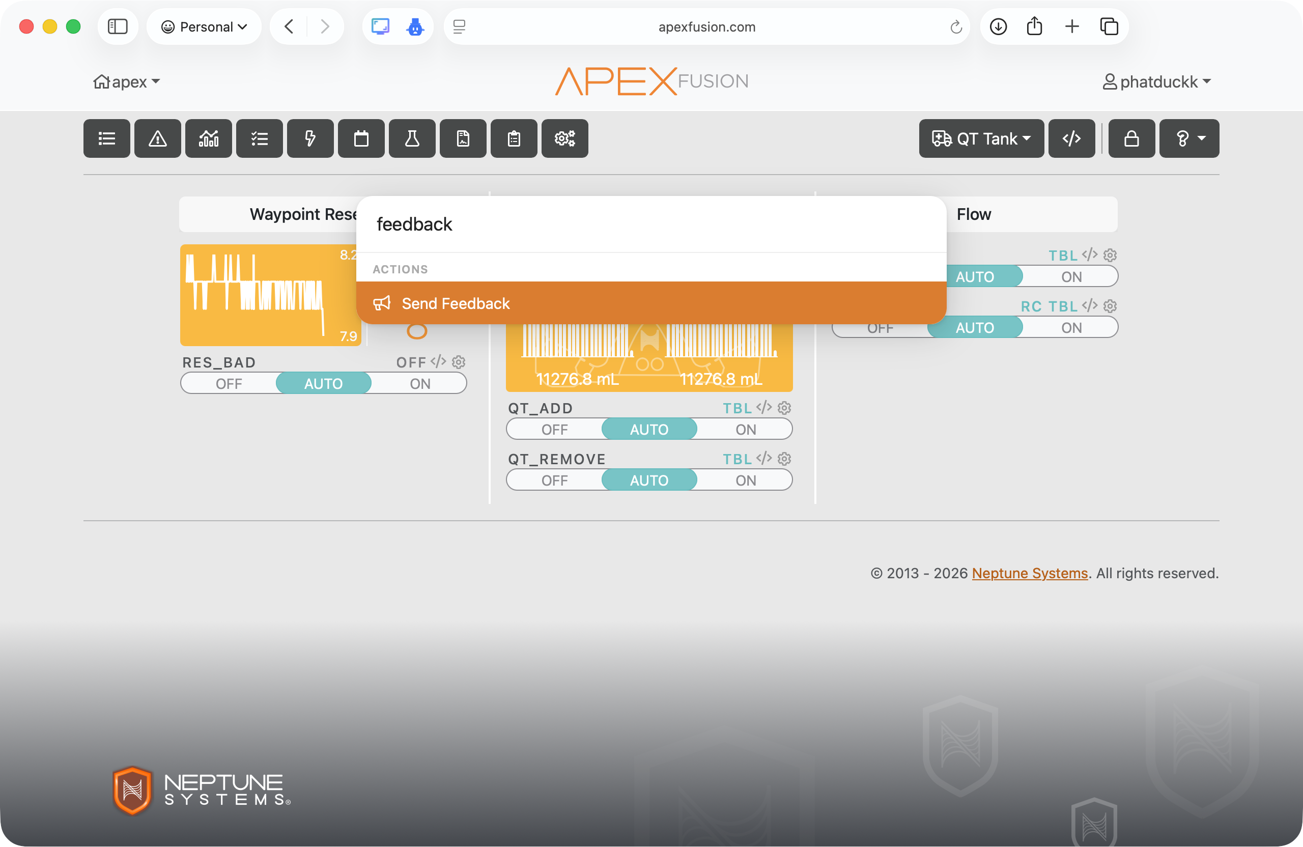 Quick Nav with feedback typed